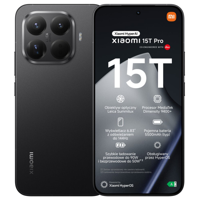 Smartfon XIAOMI 15T Pro 5G 12/512GB 6.83" 144Hz Czarny