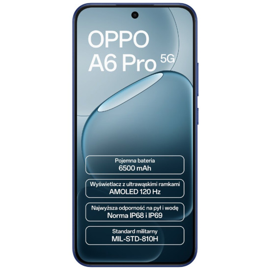 Smartfon OPPO A6 Pro 5G 8/256GB 6.57" 120Hz Niebieski