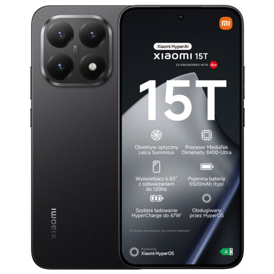 Smartfon XIAOMI 15T 5G 12/512GB 6.83" 120Hz Czarny
