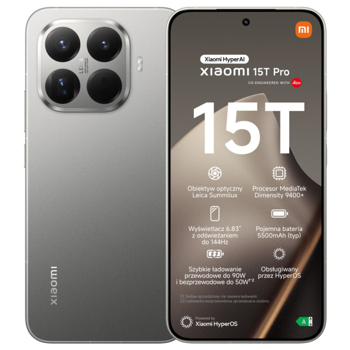 Smartfon XIAOMI 15T Pro 5G 12/512GB 6.83" 144Hz Szary