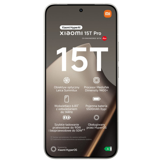 Smartfon XIAOMI 15T Pro 5G 12/512GB 6.83" 144Hz Szary