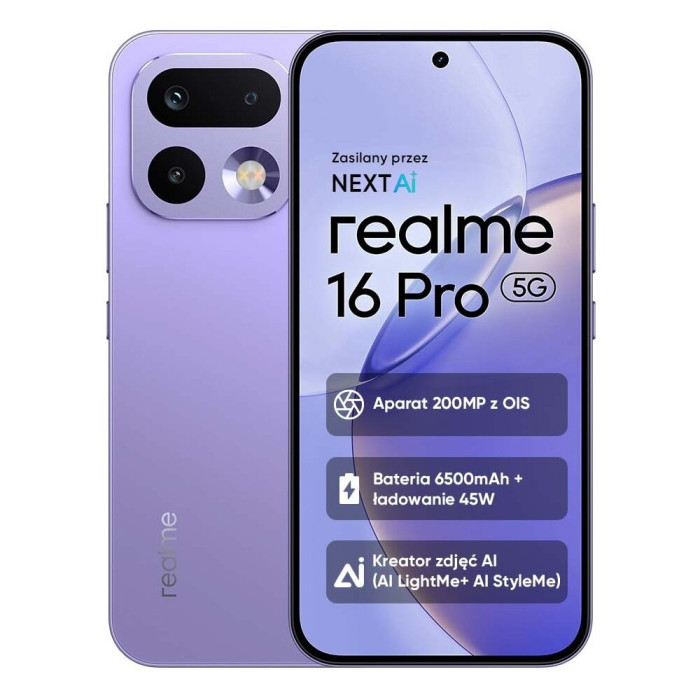 Smartfon REALME 16 Pro 5G 8/512GB 6.78" 144Hz Fioletowy