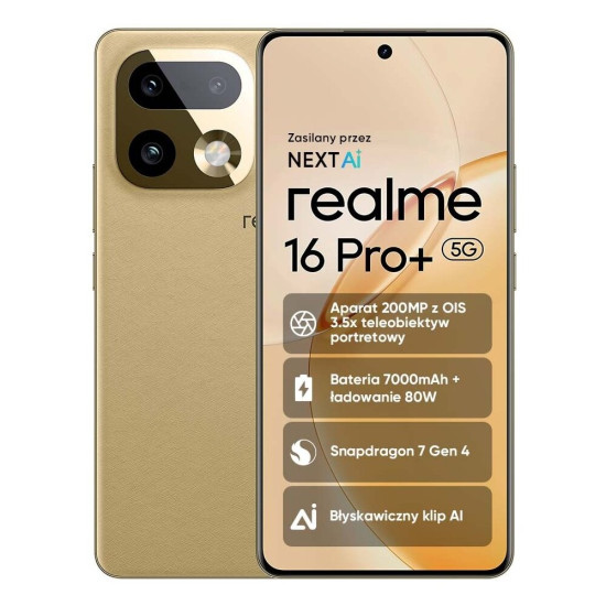 Smartfon REALME 16 Pro+ 5G 8/256GB 6.8" 144Hz Złoty