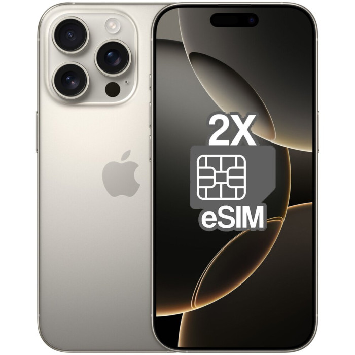Smartfon APPLE iPhone 16 Pro (odnowiony, nieaktywowany) 5G 256GB 6.3" 120Hz Tytan naturalny (CPO) 2x eSIM