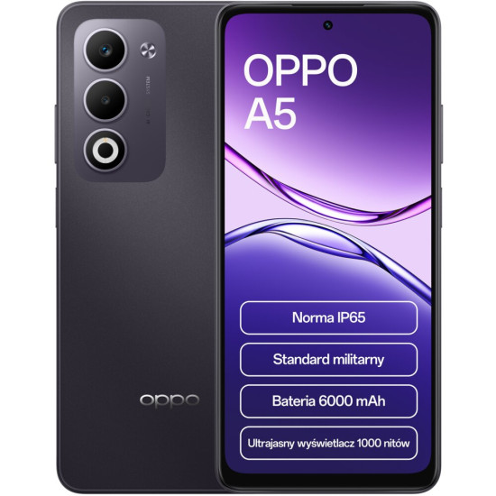 Smartfon OPPO A5 6/128GB 6.67" 120Hz Ciemnofioletowy