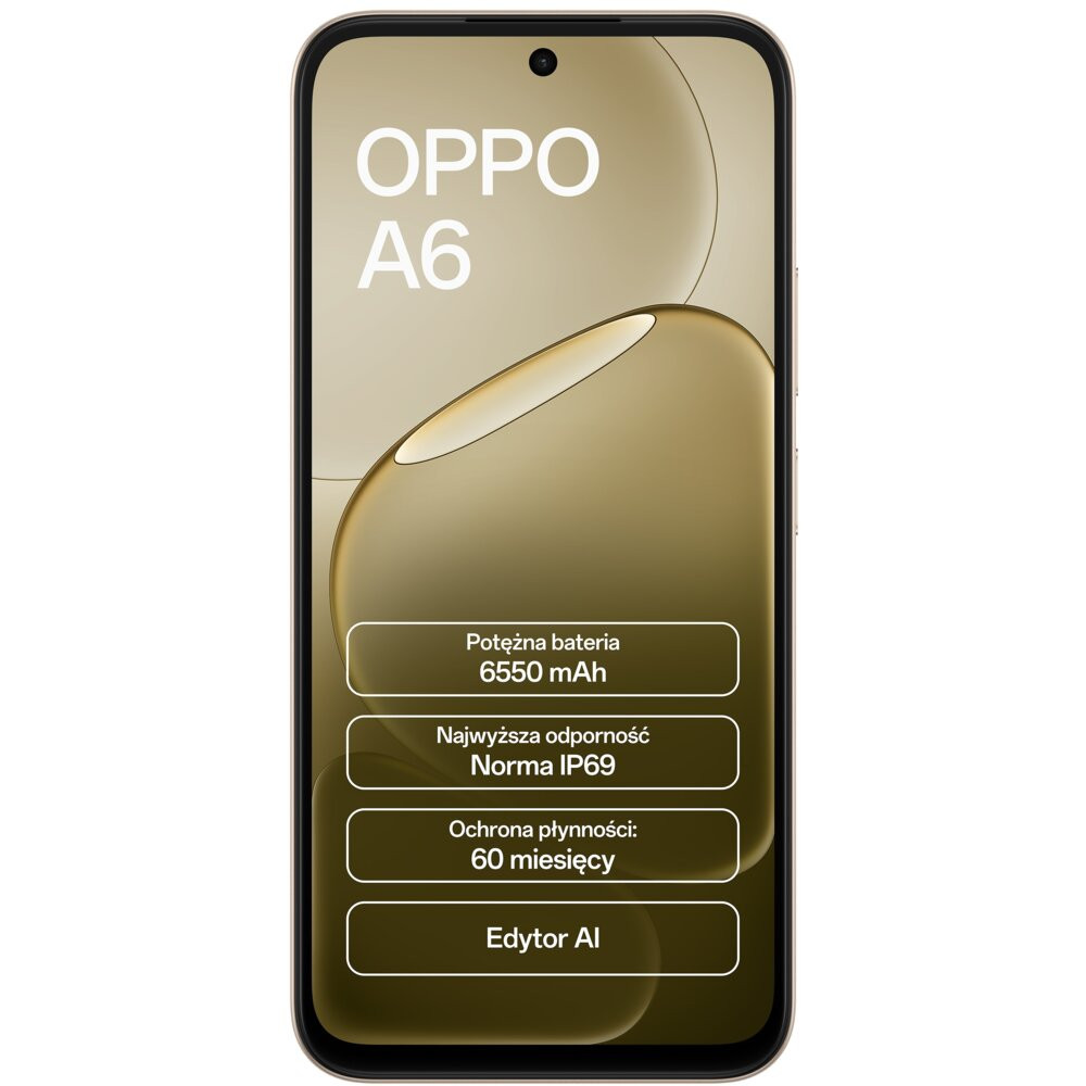 Smartfon OPPO A6 6/256GB 6.75" 120Hz Złoty
