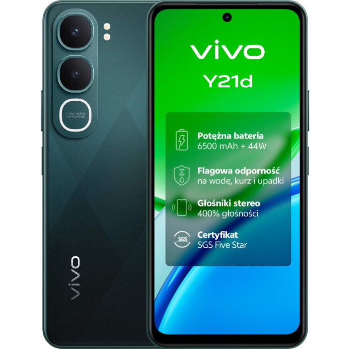 Smartfon VIVO Y21d 4/256GB 6.68" 90Hz Zielony