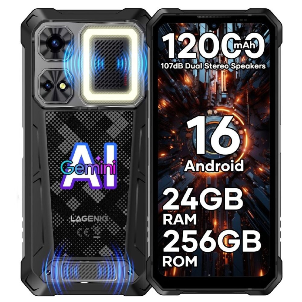 Smartfon LAGENIO Rhino 1 Pro 5G 8/256GB 6.9″ 120Hz Czarny