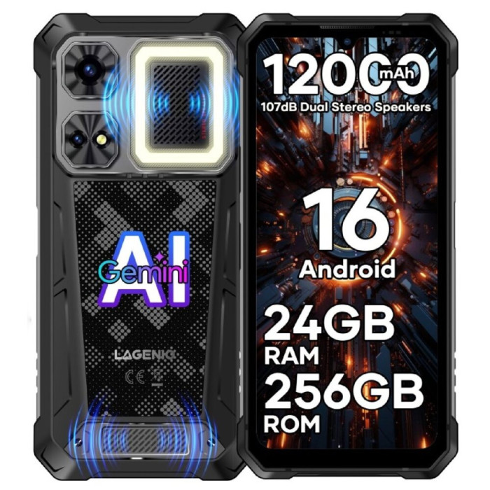Smartfon LAGENIO Rhino 1 Pro 5G 8/256GB 6.9″ 120Hz Czarny
