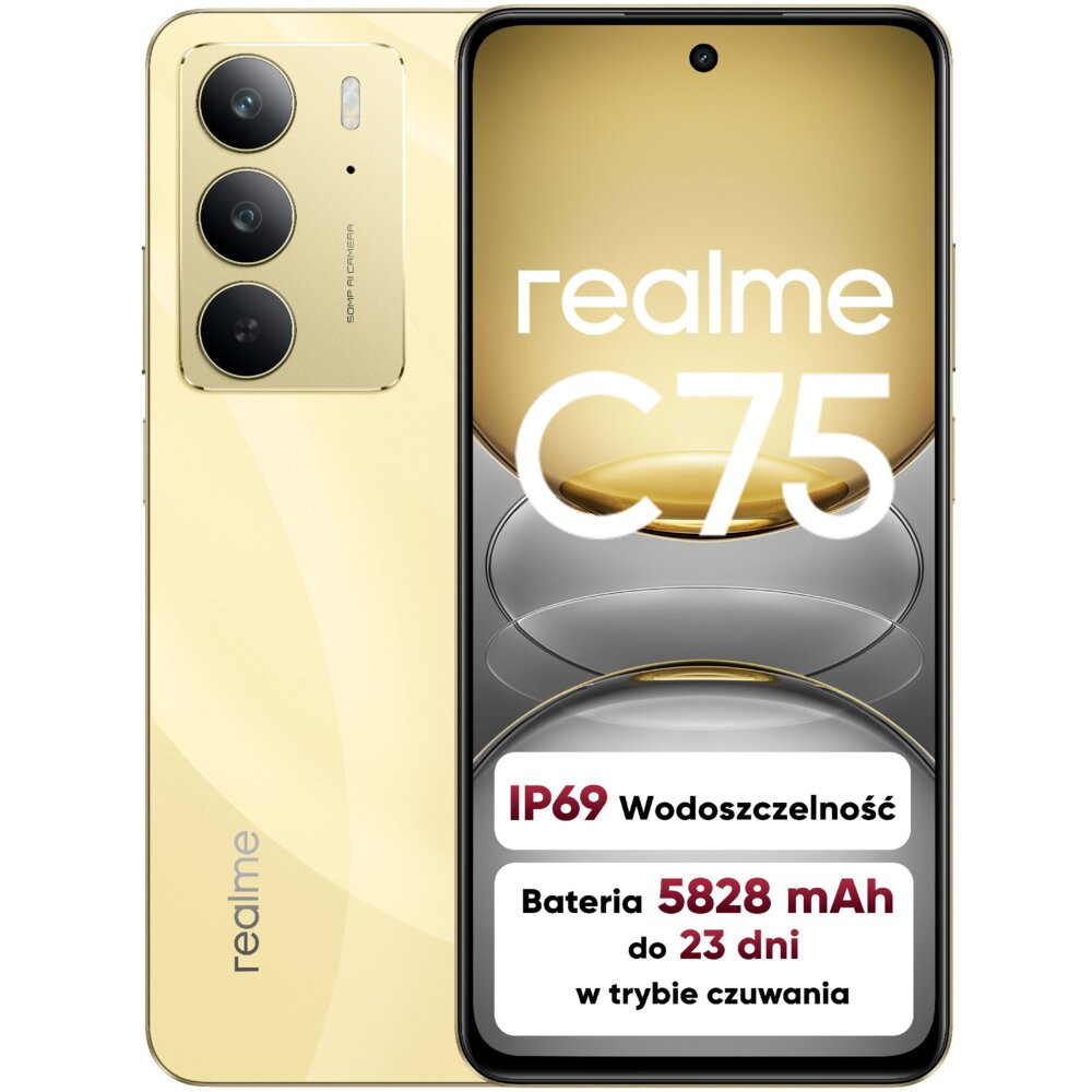 Smartfon REALME C75 8/256GB 6.72" 90Hz Złoty