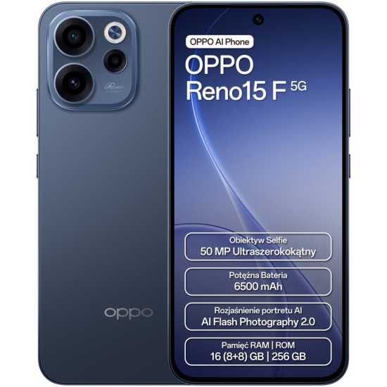 Smartfon OPPO Reno 15 F 5G 8/256GB 6.57" 120Hz Granatowy