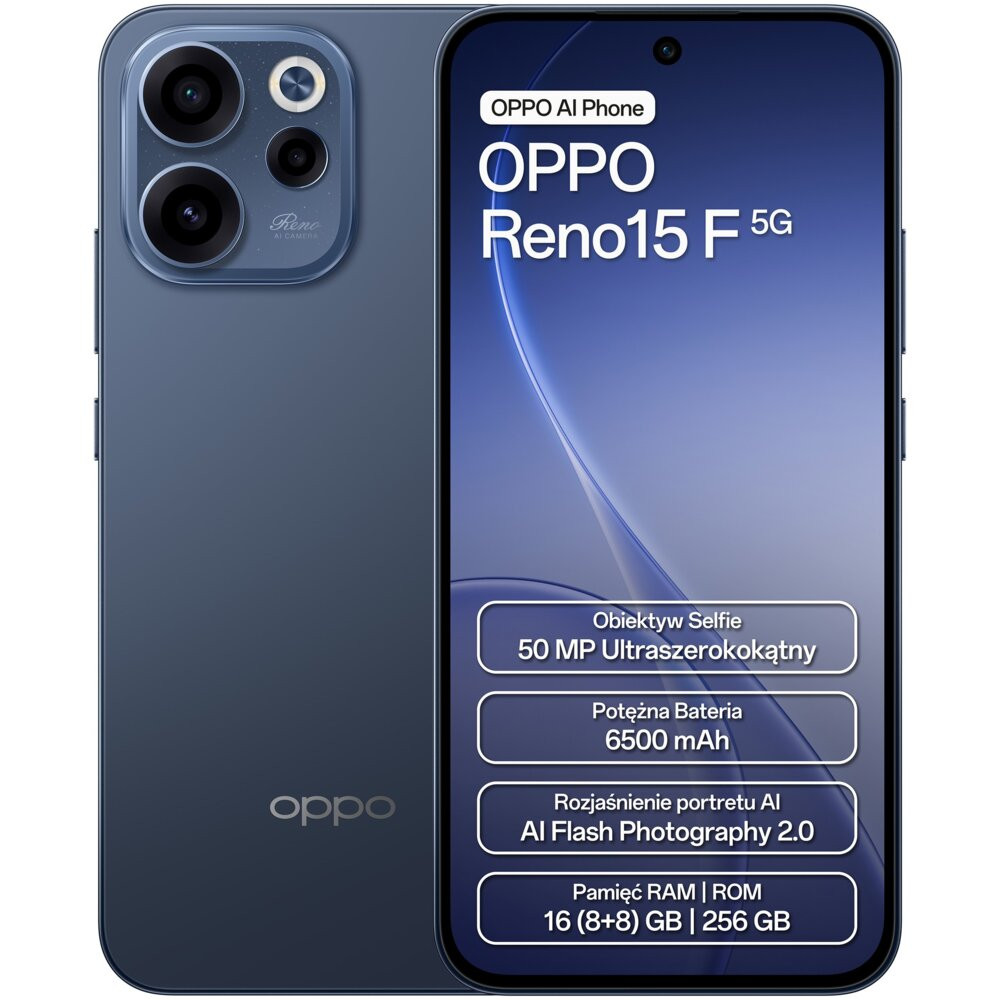 Smartfon OPPO Reno 15 F 5G 8/256GB 6.57" 120Hz Granatowy