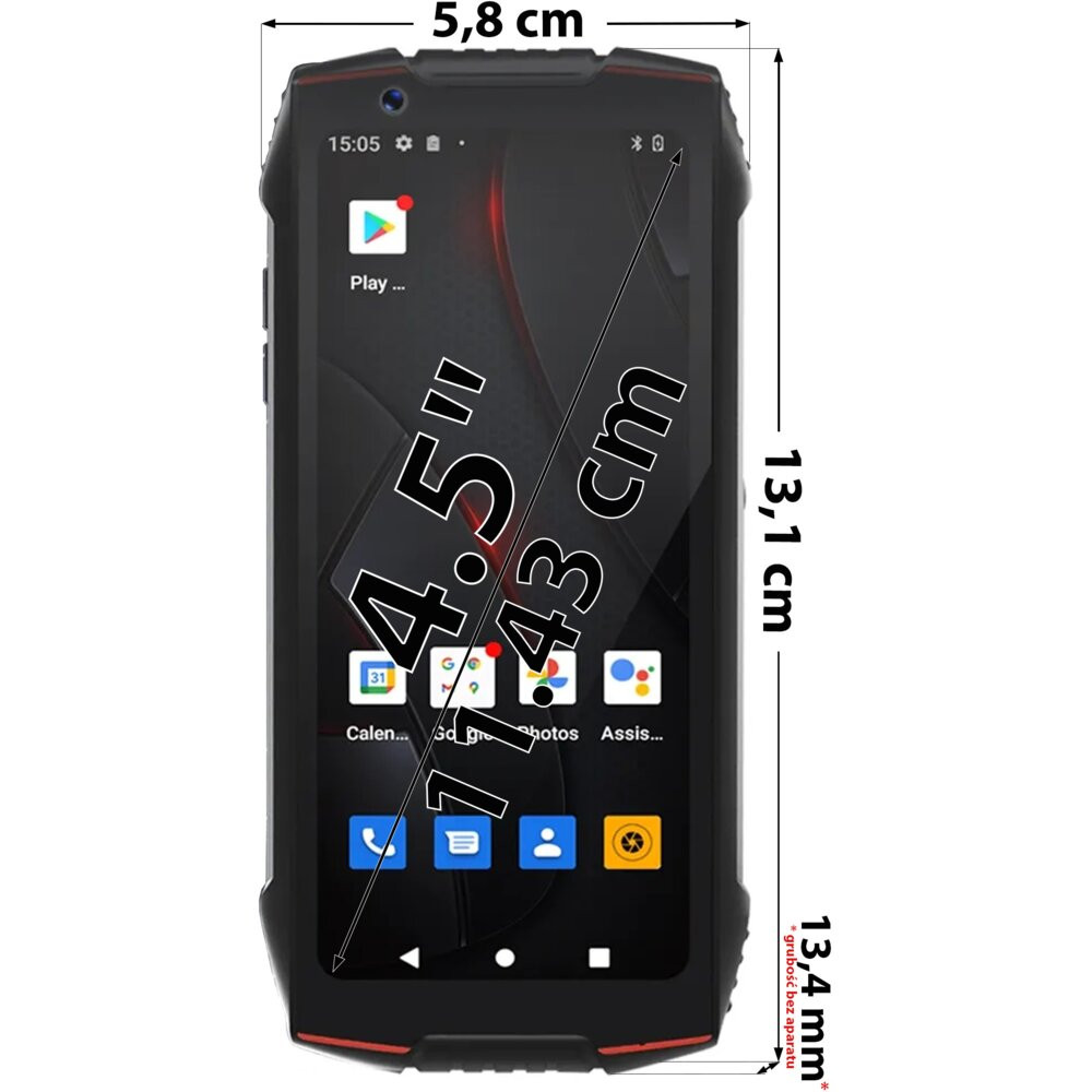 Smartfon CUBOT King Kong Mini 3 6/128GB 4.5" Czarno-czerwony