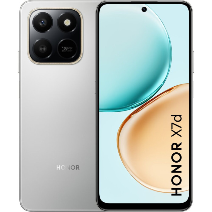 Smartfon HONOR X7d 6/128GB 6.77" 120Hz Srebrny