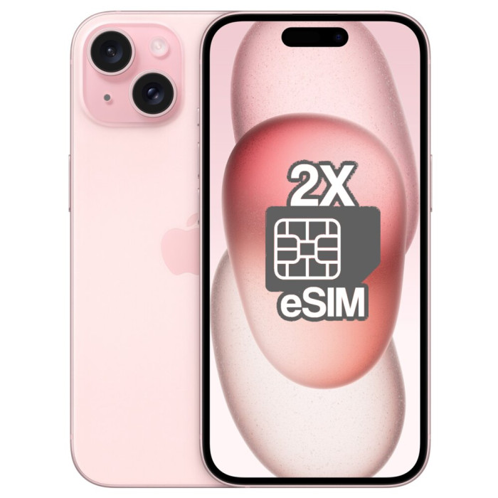 Smartfon APPLE iPhone 15 (odnowiony, nieaktywowany) 5G 128GB 6.1" Różowy (CPO) 2x eSIM