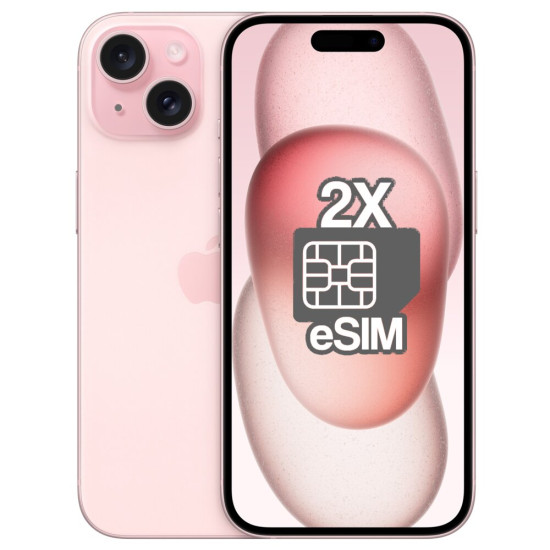 Smartfon APPLE iPhone 15 (odnowiony, nieaktywowany) 5G 128GB 6.1" Różowy (CPO) 2x eSIM