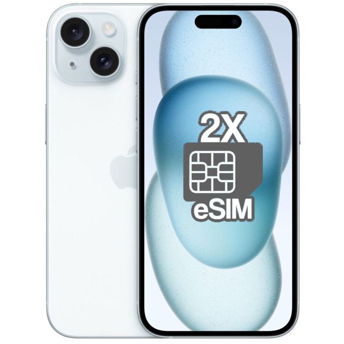 Smartfon APPLE iPhone 15 (odnowiony, nieaktywowany) 5G 128GB 6.1" Niebieski (CPO) 2x eSIM