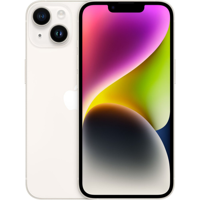 Smartfon APPLE iPhone 14 (odnowiony, nieaktywowany) 5G 256GB 6.1" Księżycowa poświata (CPO)