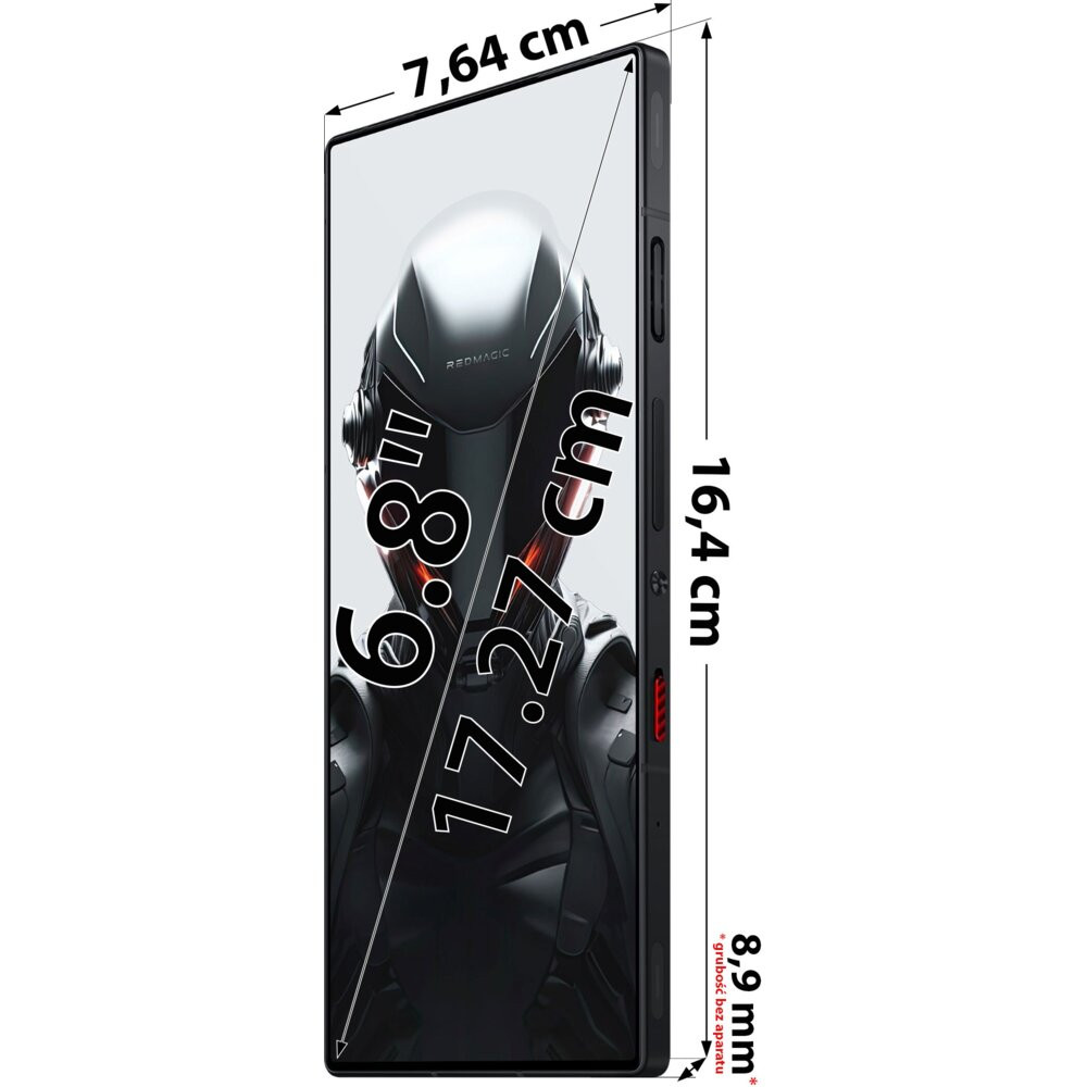 Smartfon REDMAGIC 9 Pro 5G 16/512GB 6.8" 120Hz Czarny transparentny