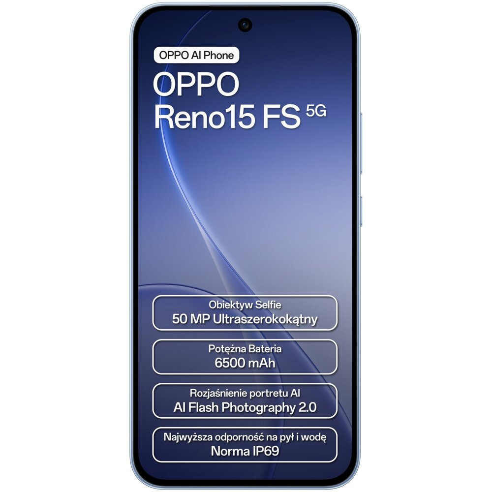 Smartfon OPPO Reno 15 FS 5G 8/512GB 6.57" 120Hz Niebieski