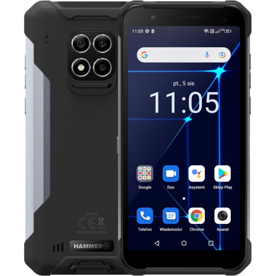 Smartfon HAMMER Construction 6/128GB 6" Czarny