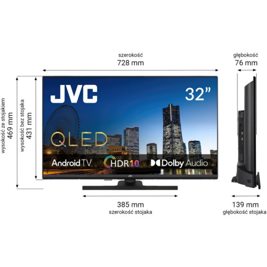 Telewizor JVC LT-32VQF540A 32" QLED Android TV