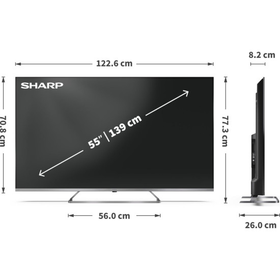 Telewizor SHARP 55JP7765E 55" QLED MINILED 4K Google TV Dolby Atmos Dolby Vision HDMI 2.1