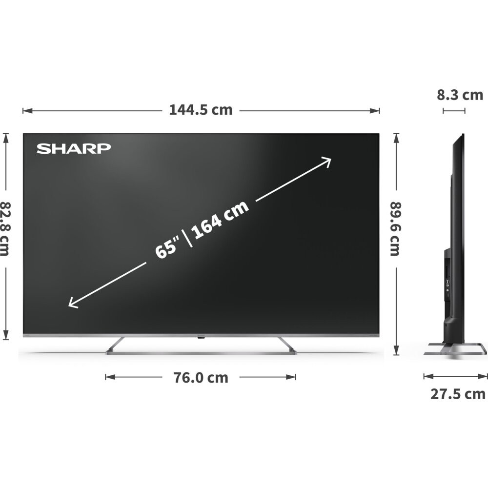 Telewizor SHARP 65JP7765E 65" QLED MINILED 4K Google TV Dolby Atmos Dolby Vision HDMI 2.1