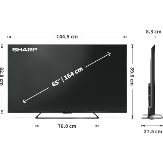 Telewizor SHARP 65HR8765E 65" QLED 4K 144Hz VRR Google TV Dolby Vision Dolby Atmos HDMI 2.1