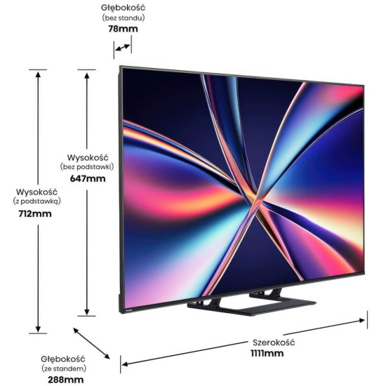 Telewizor HISENSE 50E8Q 50" MINILED 4K 144Hz VRR VIDAA Dolby Atmos Dolby Vision HDMI 2.1