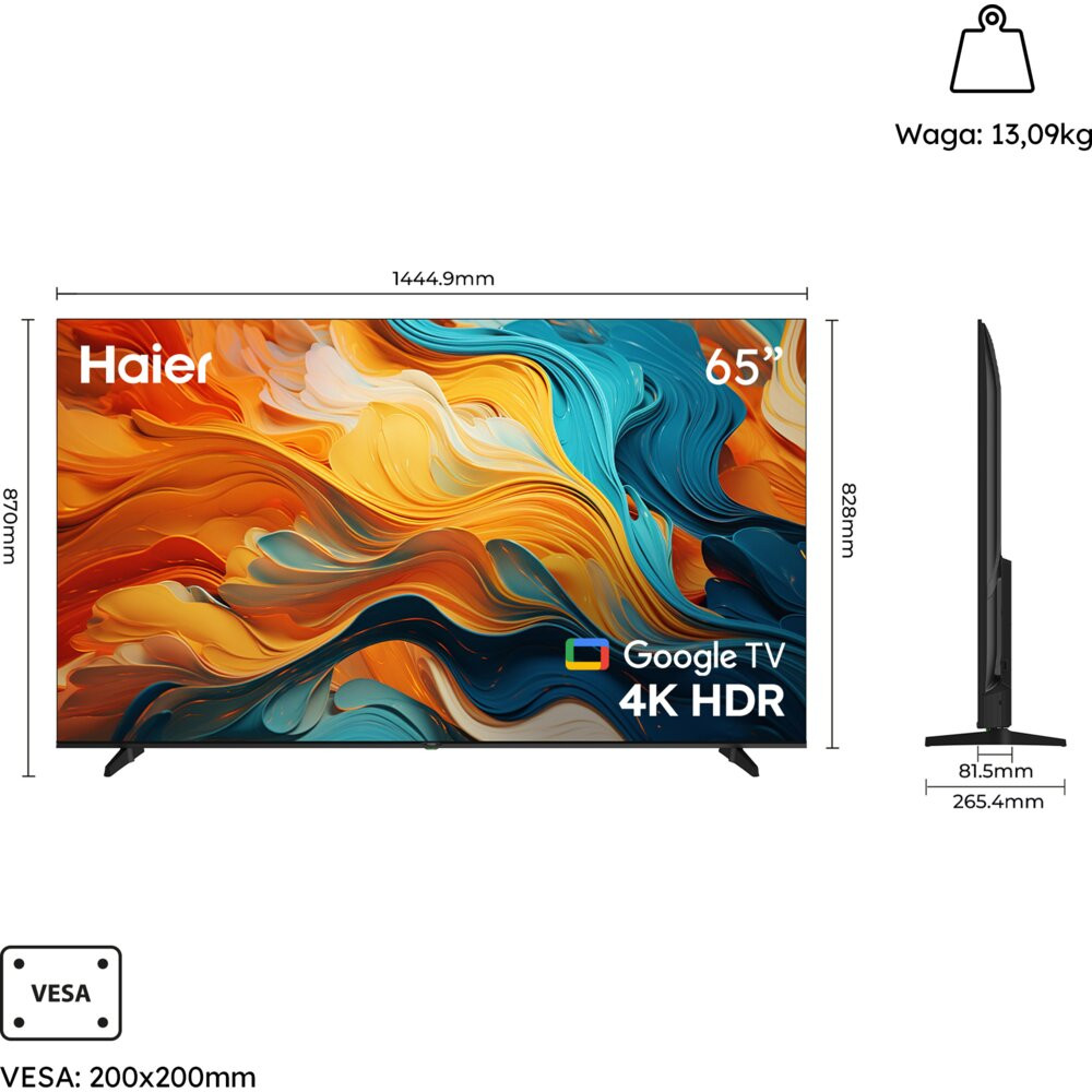 Telewizor HAIER H65K85FUX 65" LED 4K Google TV HDMI 2.1