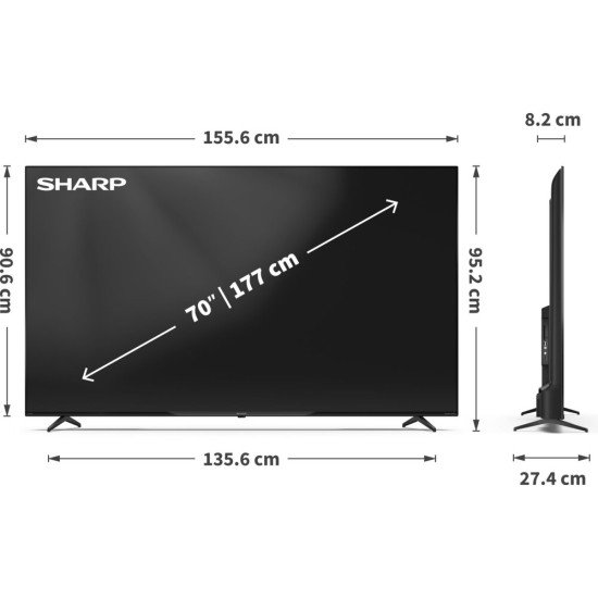 Telewizor SHARP 70HP5765E 70" QLED 4K Google TV Dolby Atmos Dolby Vision HDMI 2.1