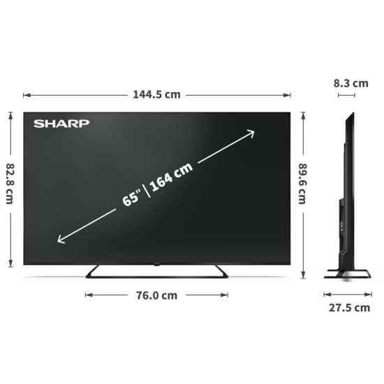 Telewizor SHARP 65HP6765E 65" QLED 4K Google TV Dolby Atmos Dolby Vision HDMI 2.1