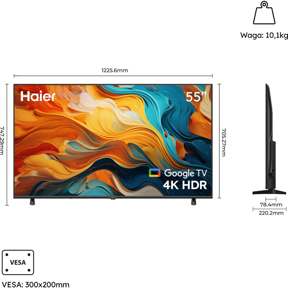 Telewizor HAIER H55K85FUX 55" LED 4K Google TV HDMI 2.1