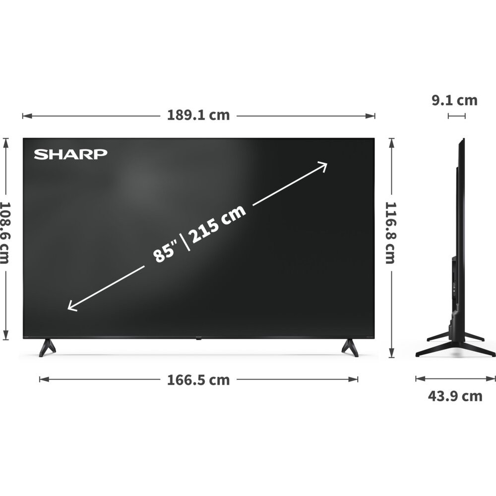 Telewizor SHARP 85HP5765E 85" QLED 4K Google TV Dolby Atmos Dolby Vision HDMI 2.1