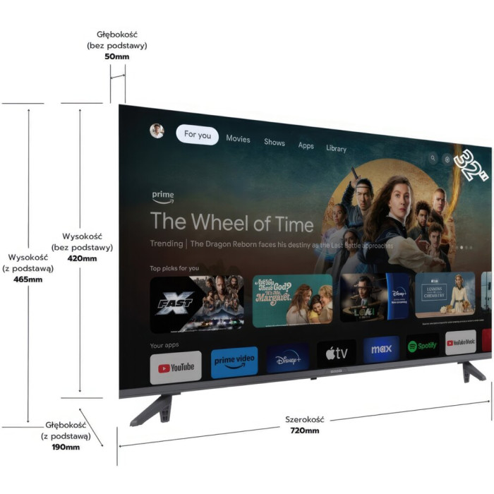 Telewizor AIWA 32GO40804HD 32" LED Google TV Dolby Atmos