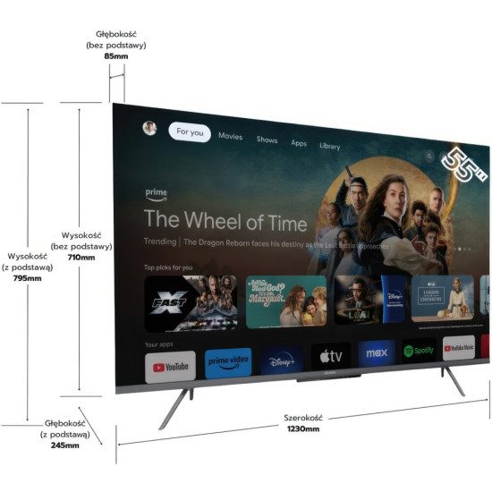 Telewizor AIWA 55GO70804UHD 55'" LED 4K Google TV Dolby Atmos