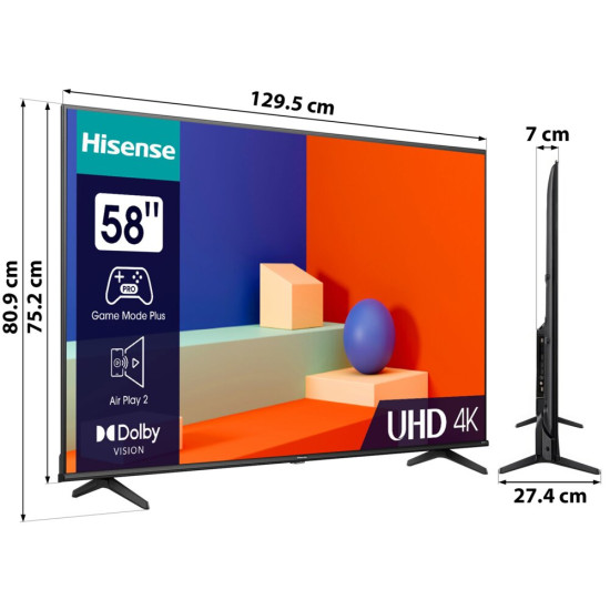 Telewizor HISENSE 58A6K 58" LED 4K VIDAA Dolby Vision