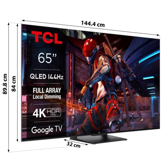 Telewizor TCL 65C745 65" QLED 4K 144Hz Google TV Full Array Dolby Vision Dolby Atmos HDMI 2.1