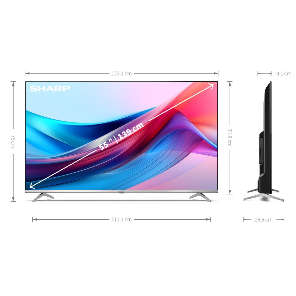 Telewizor SHARP 55GP6765ES 55" QLED 4K Google TV Dolby Atmos Dolby Vision HDMI 2.1