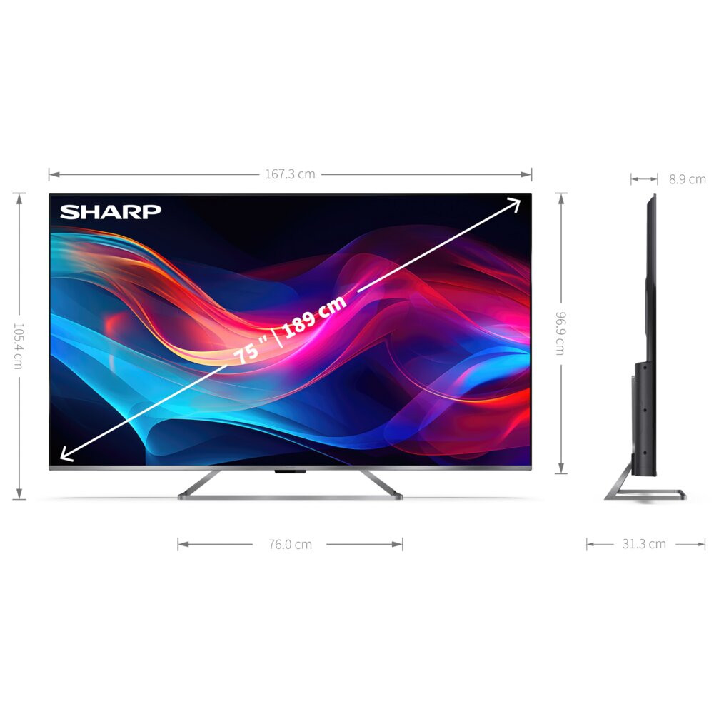 Telewizor SHARP 75GP7765E 75" QLED 4K Google TV Dolby Atmos Dolby Vision HDMI 2.1