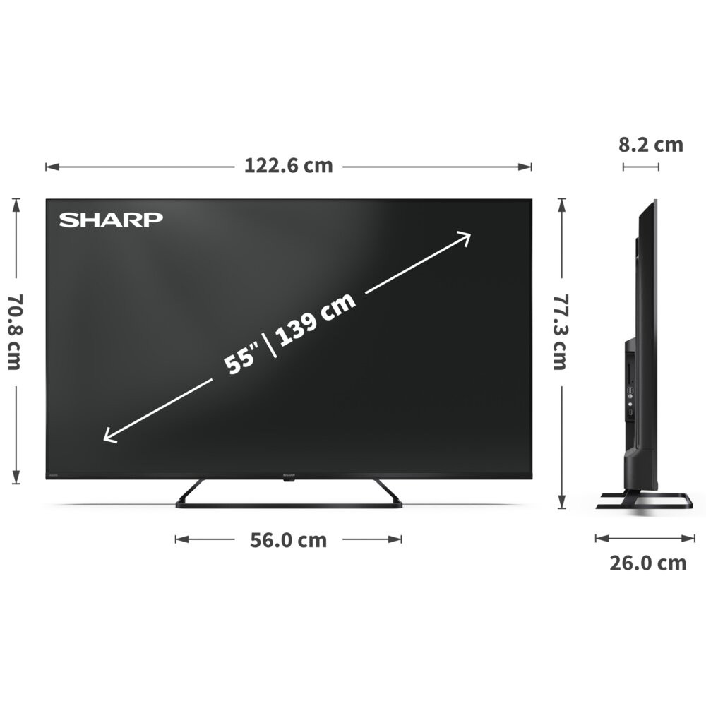 Telewizor SHARP 55HP6765E 55" QLED 4K Google TV Dolby Atmos Dolby Vision HDMI 2.1