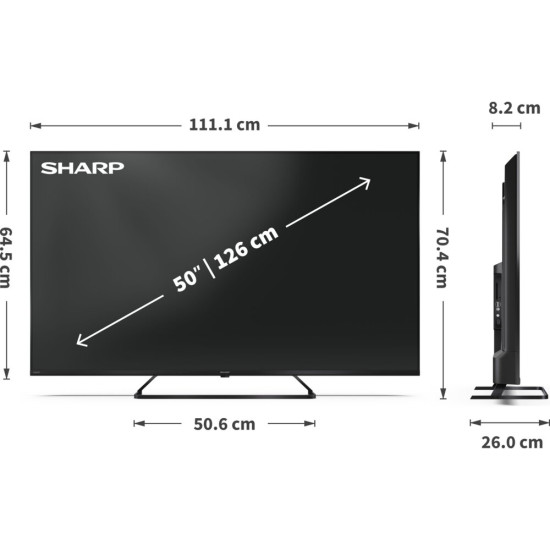 Telewizor SHARP 50HP6765E 50" QLED 4K Google TV Dolby Atmos Dolby Vision HDMI 2.1
