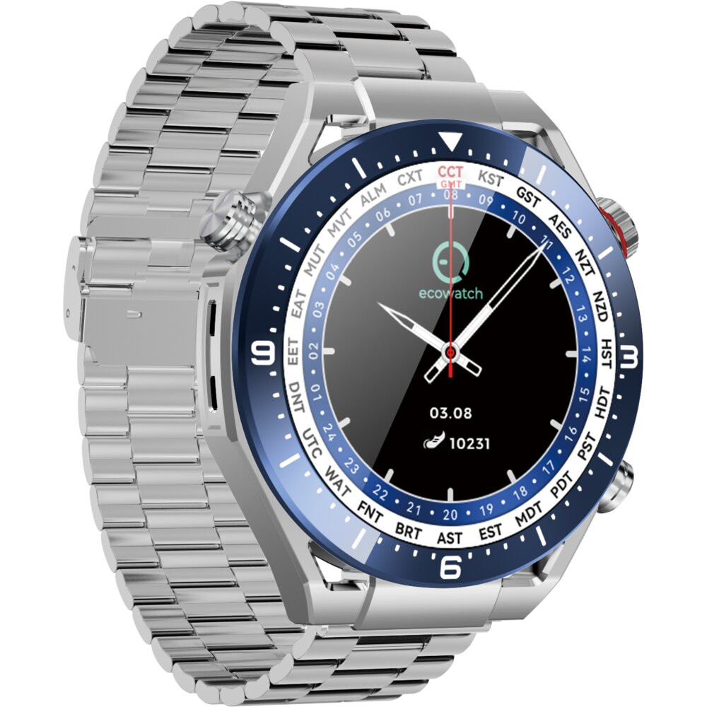 Smartfon Smartwatch Maxcom Ecowatch 1 Srebrno Niebieski