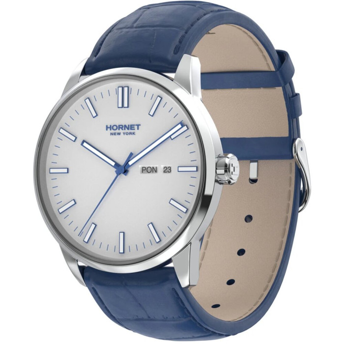 Zegarek hornet modern nfc 43mm bialo niebieski