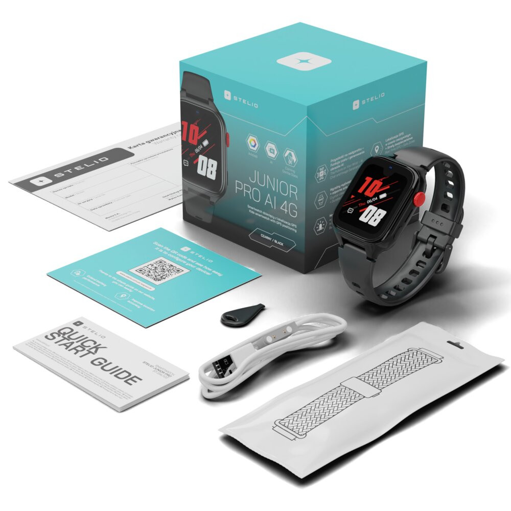 Smartfon Smartwatch Stelio Junior Pro Ai 4G Czarny