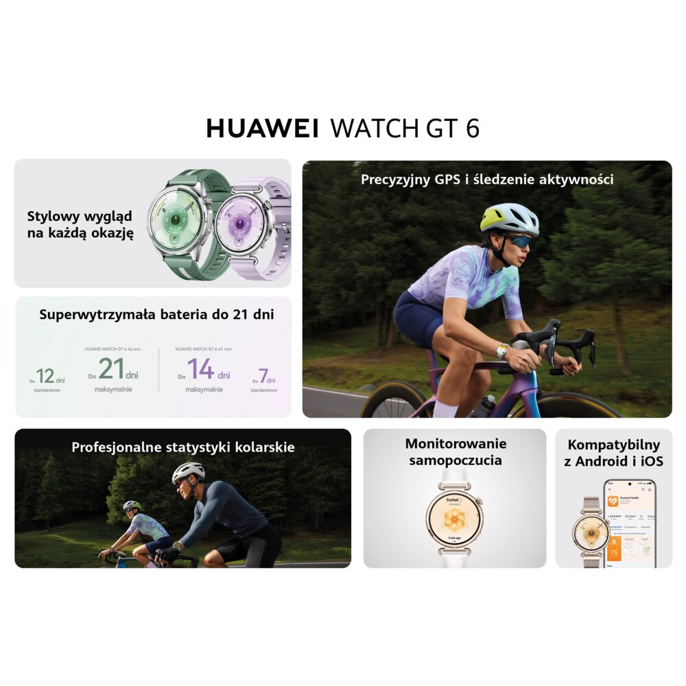 Smartfon Smartwatch Huawei Watch Gt 6 Classic 46mm Brazowy