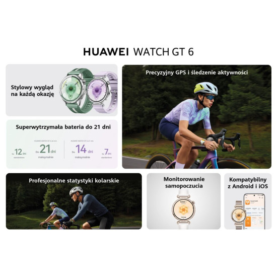 Smartfon Smartwatch Huawei Watch Gt 6 Classic 46mm Brazowy