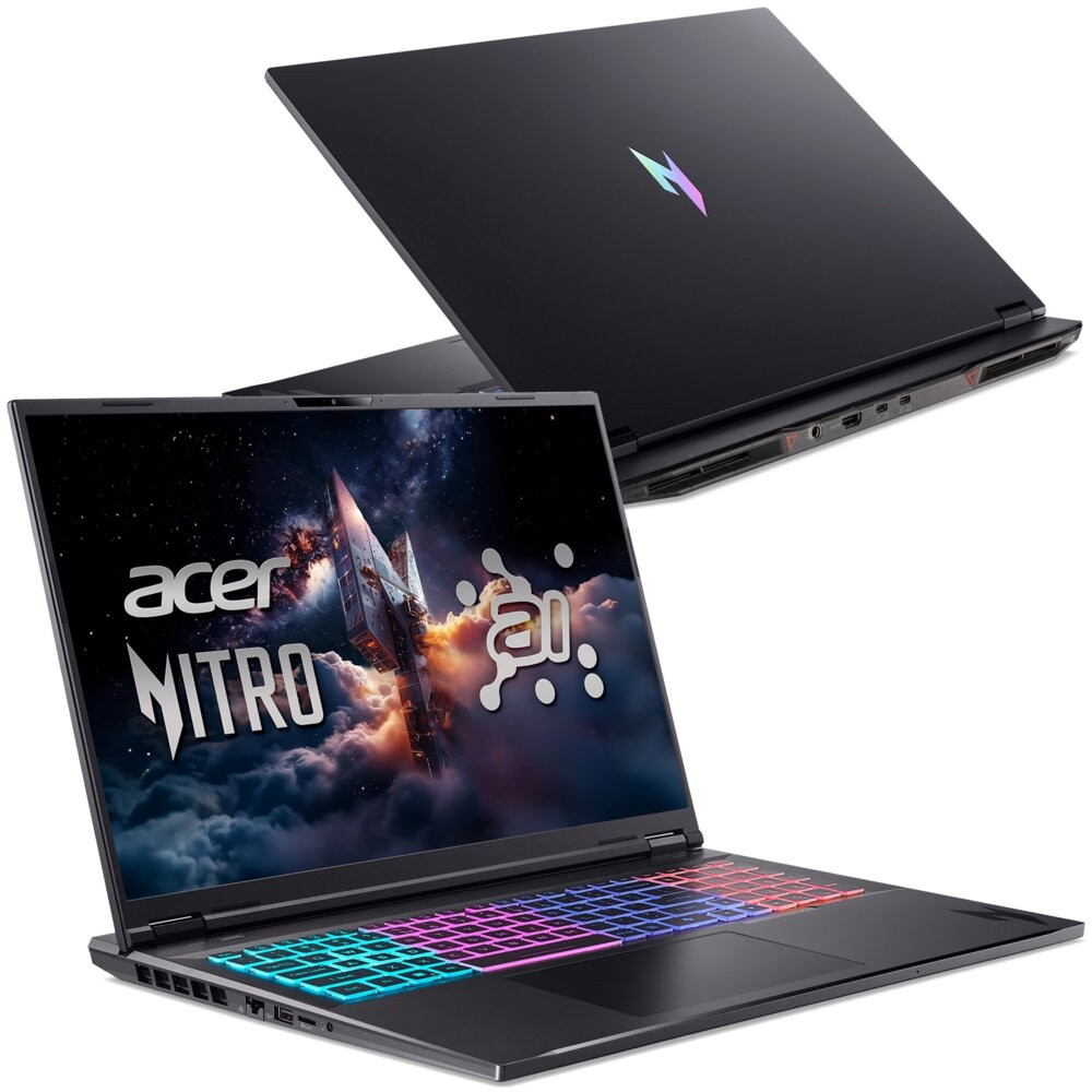 Laptop acer nitro 18 ai an18 61 r8re 18 ips 165hz ryzen ai 9 365 32gb ram 1tb ssd geforce rtx5070 dlss 4 windows 11 prof