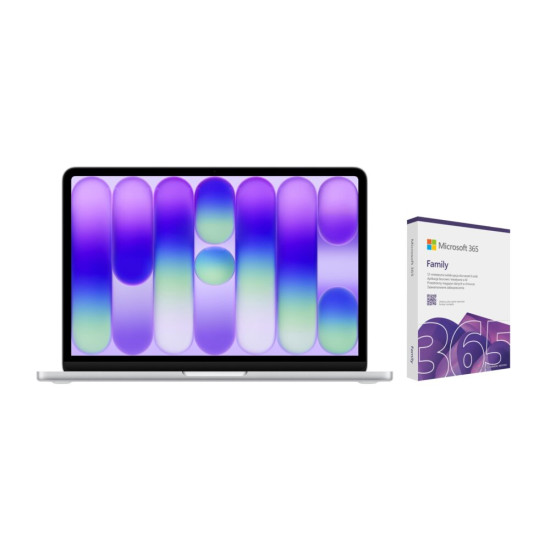 Laptop apple macbook neo 2026 13 retina a18 pro 8gb ram 256gb ssd macos srebrny program microsoft 365 family 1